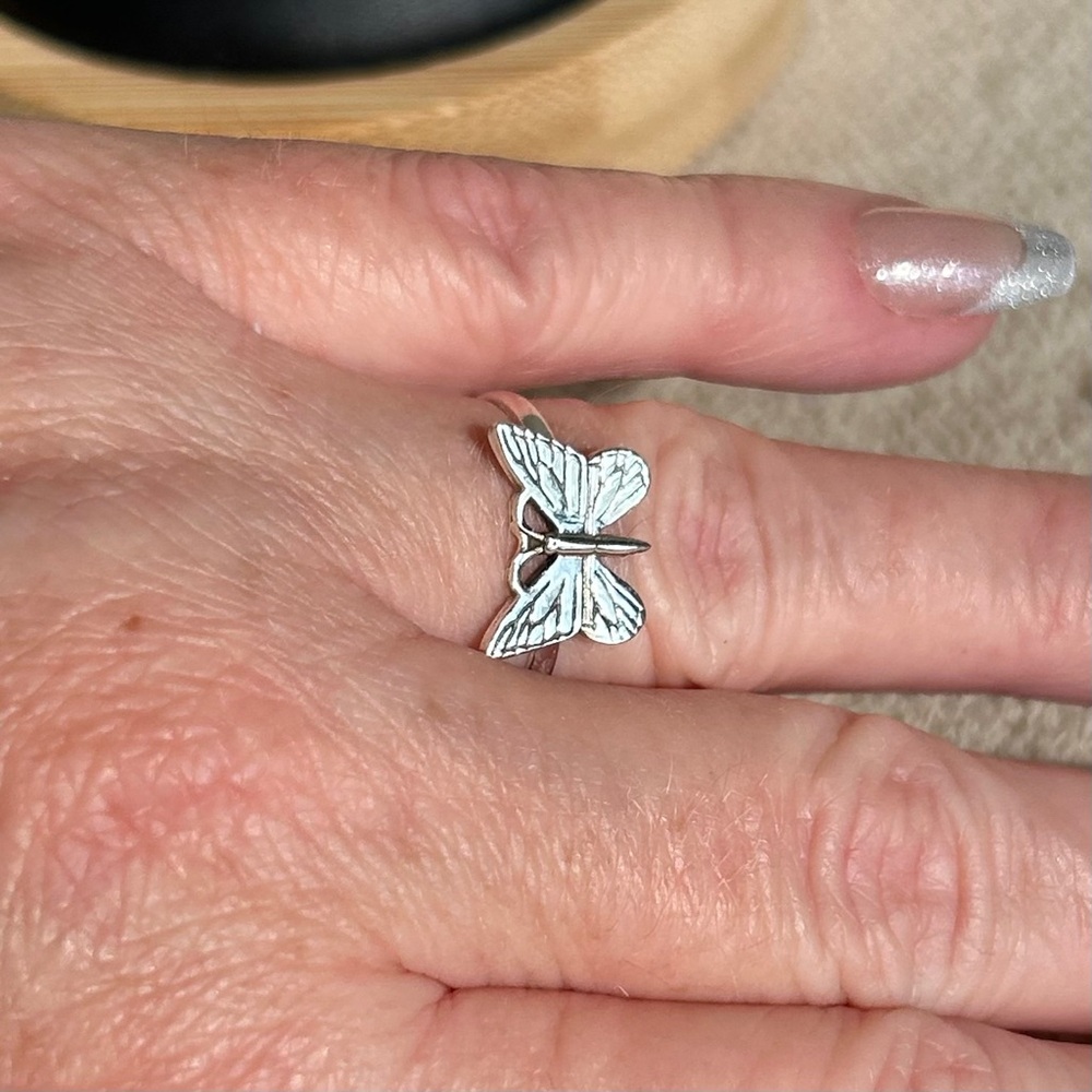 925 Sterling Silver Hand Crafted Butterfly Ring